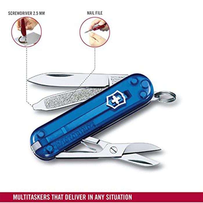 Victorinox Blue Handle Classic SD Swiss Army Pocket Tool Folding Knife - 0.6223.T2