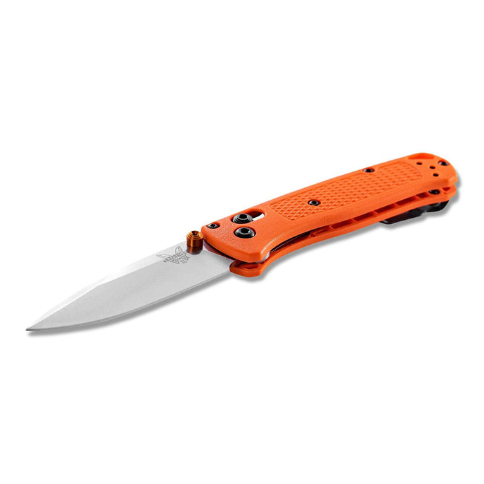 Benchmade Mini Bugout AXIS Folding S30V Satin Plain Blade Orange Grivory Handle Knife - BM-533