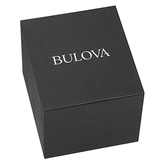 Bulova Mens Crystal Silver Dial Yellow Gold Tone Watch - 98C126