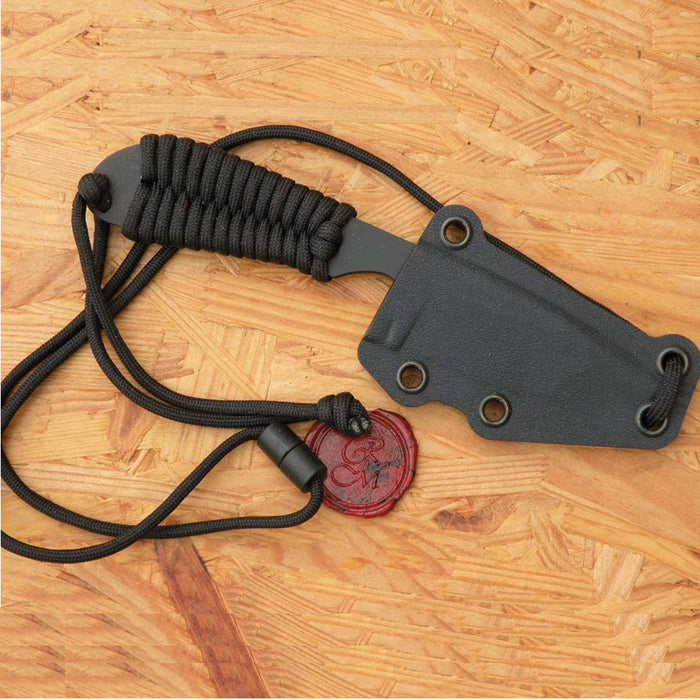 White River Tool Backpacker Black Drab Paracord Handle Black Ionbond Blade Hunting Knife - WRM1-PBI-CBI