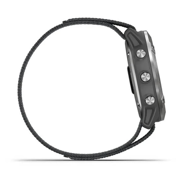 Garmin Enduro Steel Gray UltraFit Light-Weight Elastic Nylon Hook Loop Nylon Strap Watch - 010-02408-00