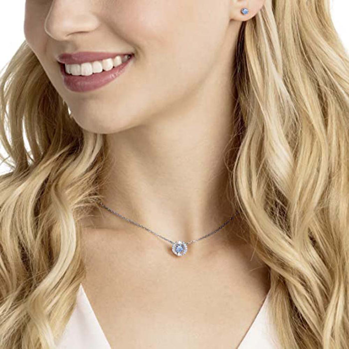 Swarovski Women's Blue Jewelry Set Crystals Rhodium plated Sparking Dance Necklace - SV-5480485
