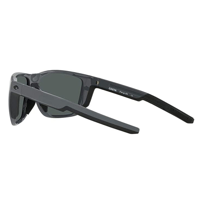 Costa Del Mar Mens 6s9012 FERG XL Shiny Grey Silver Mirrored Rectangular Sunglasses - 6S9012-SHINYGRYSILMIR
