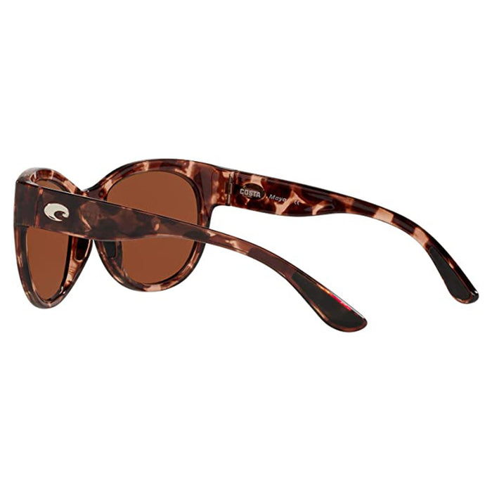 Costa Del Mar Womens 6s9011 Maya Shiny Coral Tortoise Green Mirrored Round Sunglasses - 6S9011-CRLTORTGRNMIR