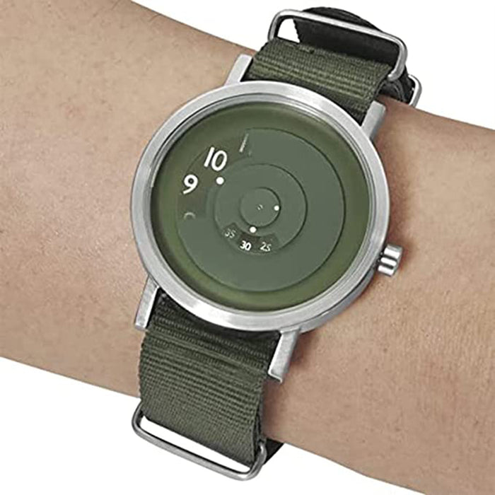 Projects Unisex Green Dial Band Stainless Steel Japanese Quartz Watch - 7203VN-40(2)