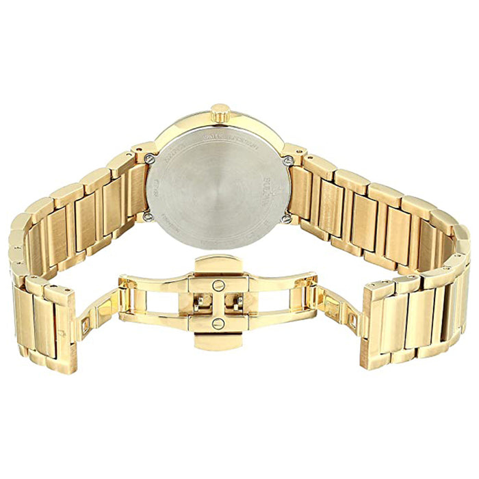 Bulova Womens Futuro Diamond MOP Dial Yellow Gold Bracelet Dress Watch - 97P133