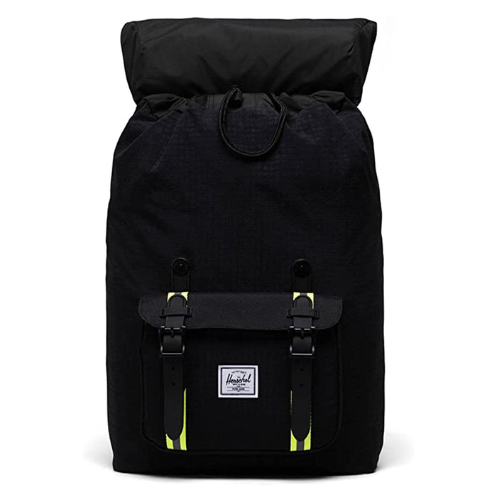 Herschel Unisex Enzyme Ripstop/Black/Safety Yellow One Size Little America Mid-Volume Backpack - 10020-04886-OS