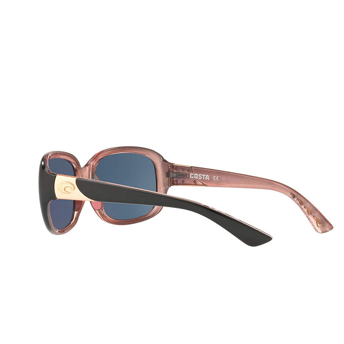 Costa Del Mar Womens Gannet Shiny Black Hibiscus Frame Grey Polarized-580p Sunglasses - GNT132OGP