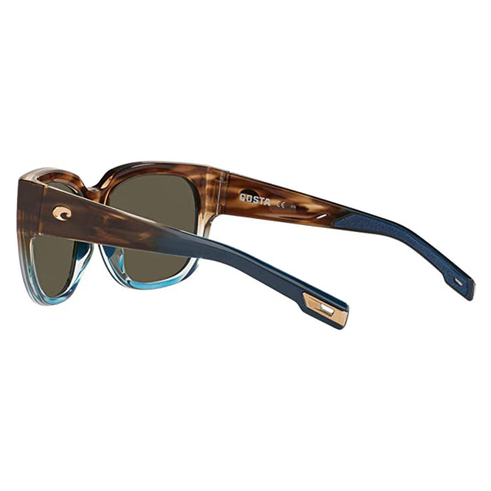 Costa Del Mar Womens Shiny Wahoo/Grey Polarized Square Sunglasses - WTR251OGGLP