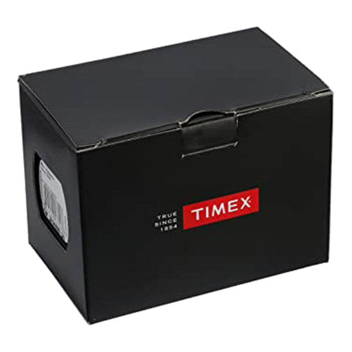 Timex Mens Classics 43mm Round Silver Dial Black Leather Strap Watch - TW2R85300