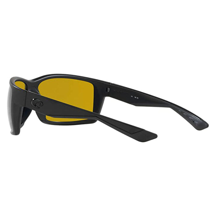Costa Del Mar Men's Blackout Frame Sunrise Silver Mirror Lens Polarized Reefton Rectangular Sunglasses - RFT01OSSP