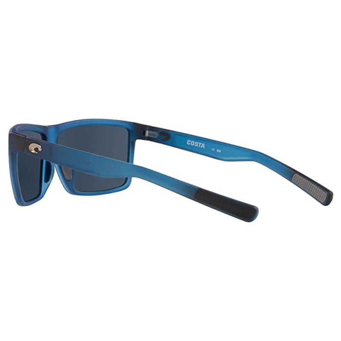 Costa Del Mar Mens Rinconcito Polarized Rectangular Matte Atlantic Blue Grey Sunglasses - RIC177OGP