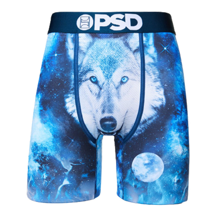 PSD Men's Blue Night Wolf Boxer Briefs Underwear - 321180039-BLU