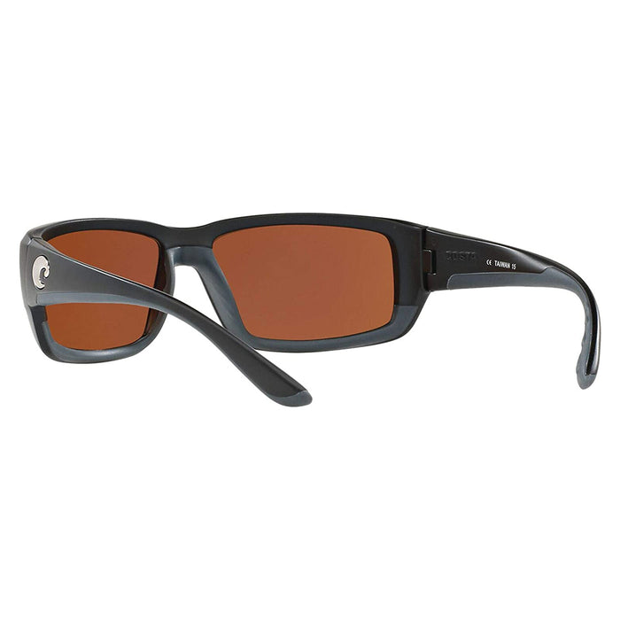Costa Del Mar Mens Fantail Matte Black Frame Copper Green Mirror Polarized 580p Lens Sunglasses - TF11OGMP