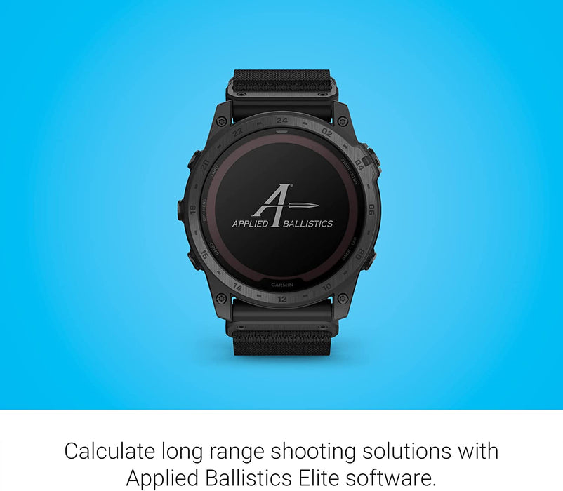 Garmin tactix 7 Pro Ballistics Edition Black Solar Powered Tactical GPS Watch with Applied Ballistics Nylon Band Ruggedly Smart Watch - 010-02704-20