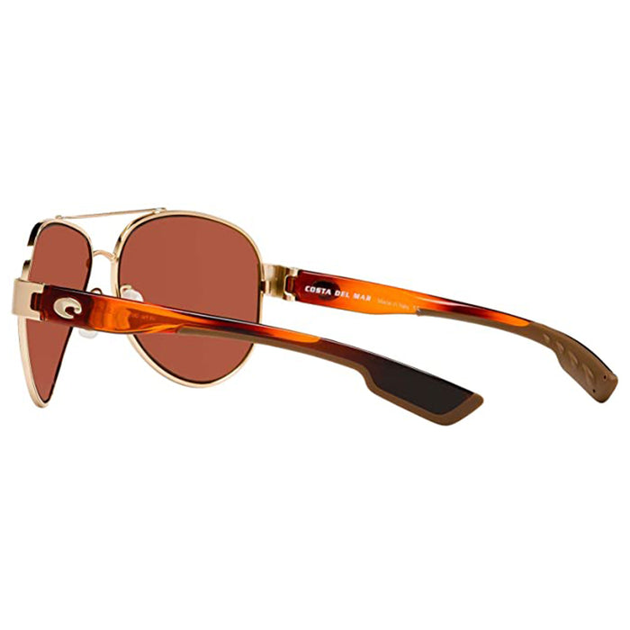 Costa Del Mar Mens South Point Aviator Rose Gold Copper Silver Mirrored Polarized Sunglasses - SO84OSCP