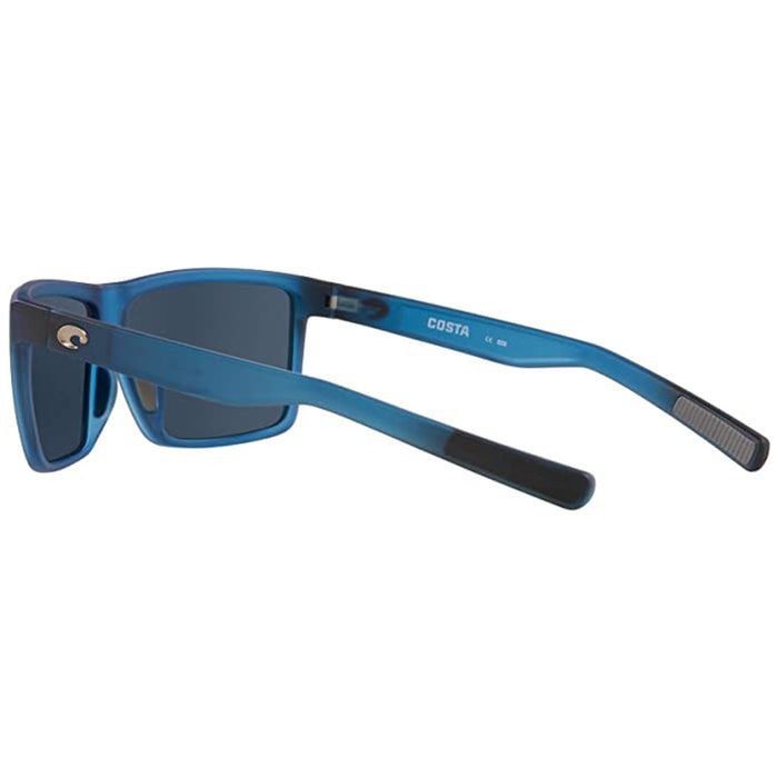 Costa Del Mar Mens Rinconcito Polarized Rectangular Matte Atlantic Blue Grey Sunglasses - RIC177OGP