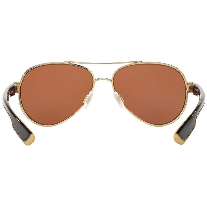Costa Del Mar Womens Loreto Gold Tone Frame Copper Polarized Lens Aviator Sunglasses - LR64OCP - WatchCo.com