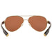 Costa Del Mar Womens Loreto Gold Tone Frame Copper Polarized Lens Aviator Sunglasses - LR64OCP - WatchCo.com