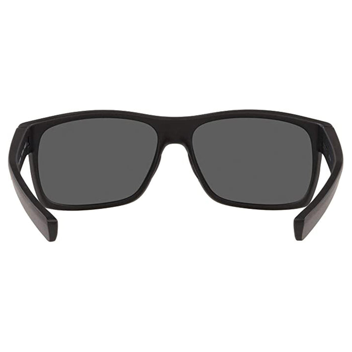 Costa Del Mar Unisex Half Moon Polarized Rectangular Matte Black Frame Grey Silver Mirrored Sunglasses - HFM200OSGGLP