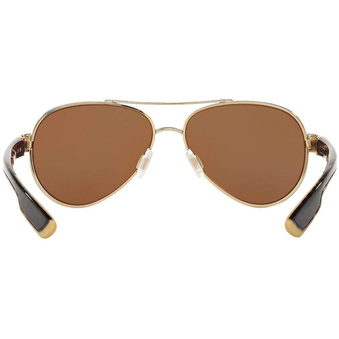 Costa Del Mar Womens Loreto Rose Gold Metal Frame Copper Polarized Lens Aviator Sunglasses - LR64OCGLP - WatchCo.com