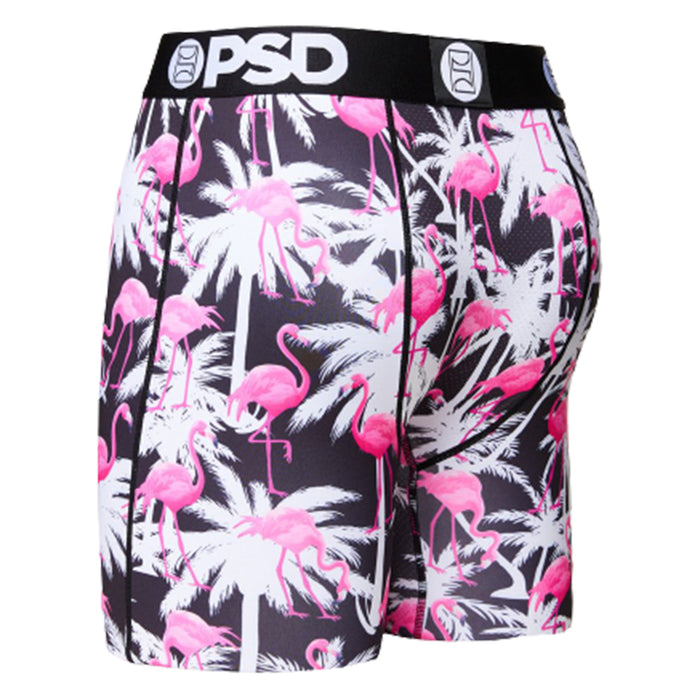 PSD Men's Black Palms Flamingo Boxer Briefs Underwear - 421180057-BLK