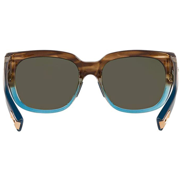 Costa Del Mar Womens Rectangular Shiny Wahoo Polarized Sunglasses - WTW251OBMGLP