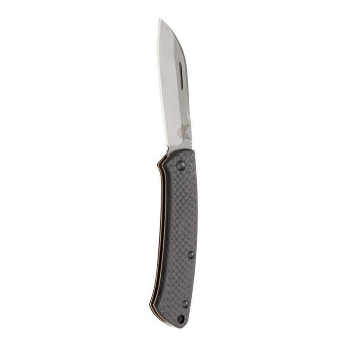 Benchmade Proper Slipjoint Stonewashed S90V Sheepsfoot Blade Carbon Fiber Handles 2.82 Folding Knife - BM-319-2