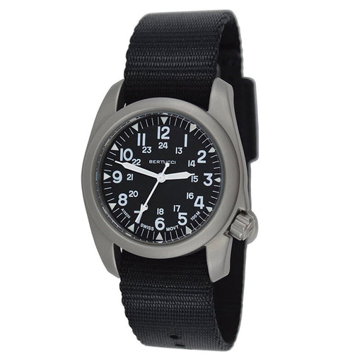 Bertucci Men's A-2S Vintage Black Comfort-Webb Band Watches | WatchCo.com