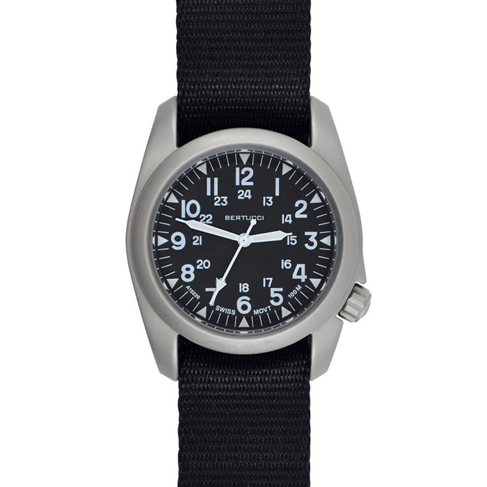 Bertucci Men's A-2S Vintage Black Comfort-Webb Band Watches | WatchCo.com