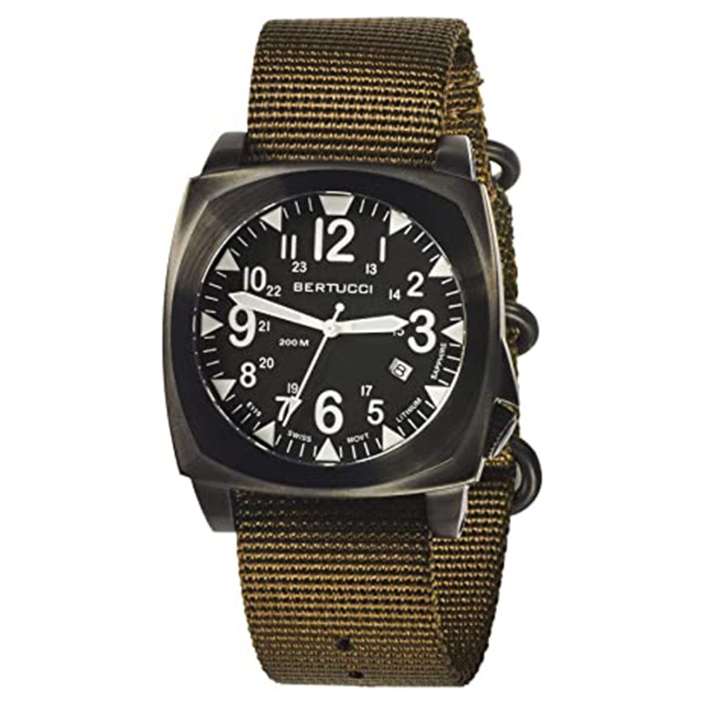 Bertucci Men's Ballista Black Defender Olive Domed Sapphire Watch - 13 ...