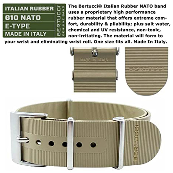 Bertucci Men's Black Dial Khaki Rubber Band Watches | WatchCo.com