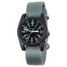 Bertucci Unisex Black Dial Vintage Drab Nylon Band Japanese Quartz Watch