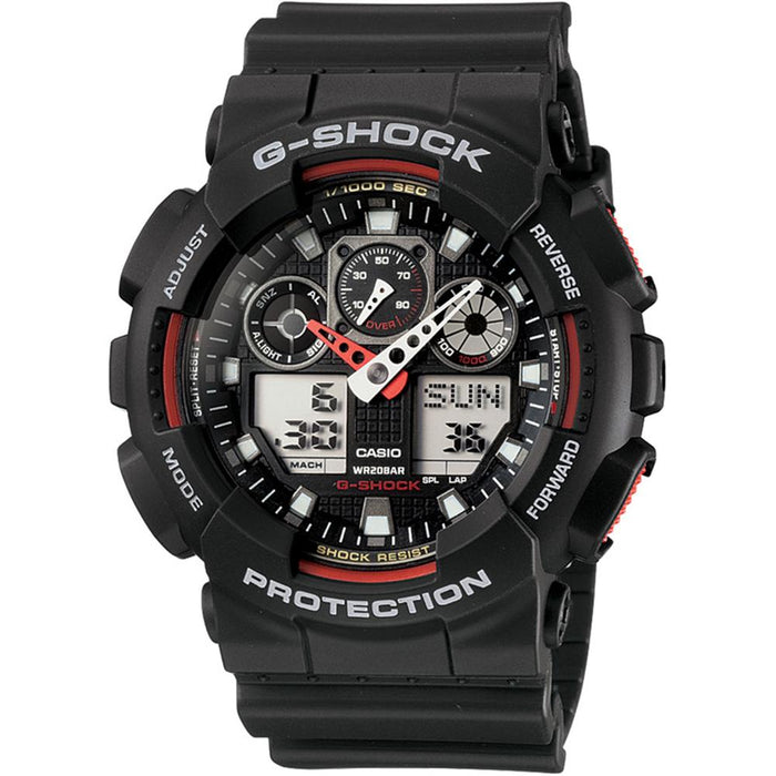 Casio Mens G-Shock Black Resin Strap Black Analog-Digital Dial Quartz Watch - GA100-1A4 - WatchCo.com