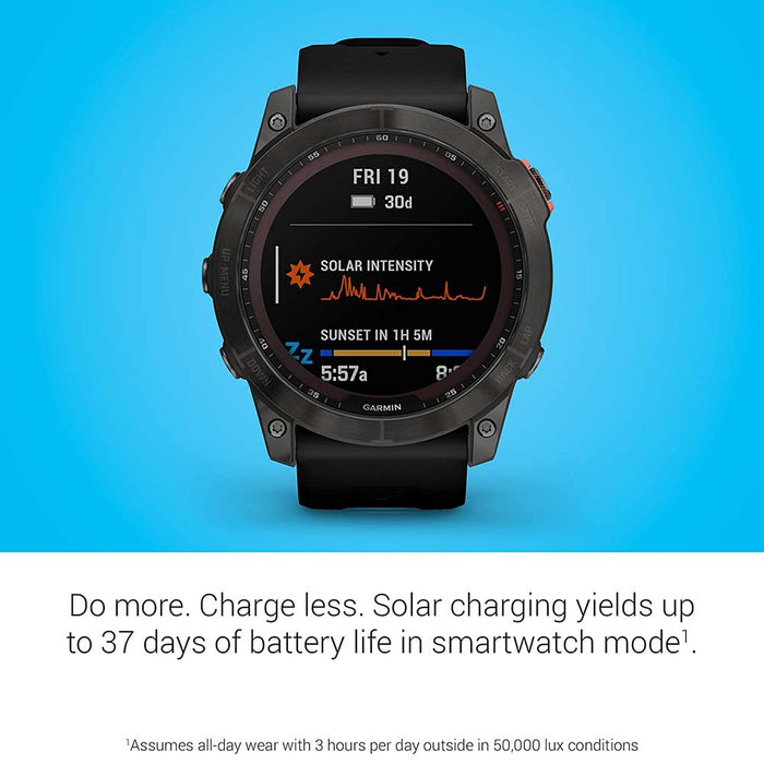 Garmin Fenix 7X Sapphire Solar Edition Black Watches | WatchCo.com