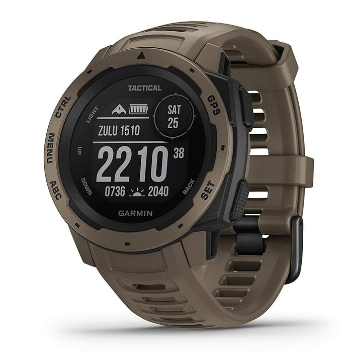 Garmin Instinct Outdoor Men's Tan Tactical Edition Band Black Digital Dial Smart Watch