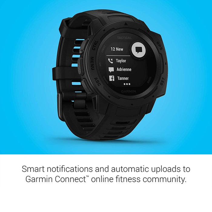 Garmin Instinct Outdoor Mens Black Tactical Edition Band Black Digital Dial Smart Watch