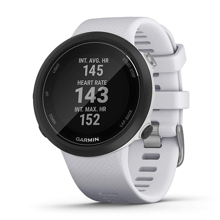 Garmin Swim 2 GPS Unisex White Silicone Band Digital Dial Swimming Smartwatch