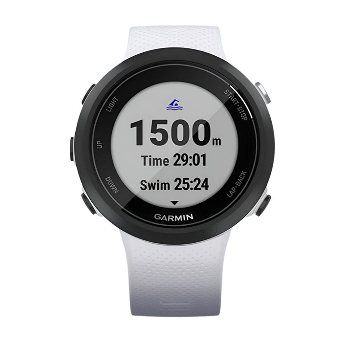 Garmin Swim 2 GPS Unisex White Silicone Band Digital Dial Swimming Smartwatch