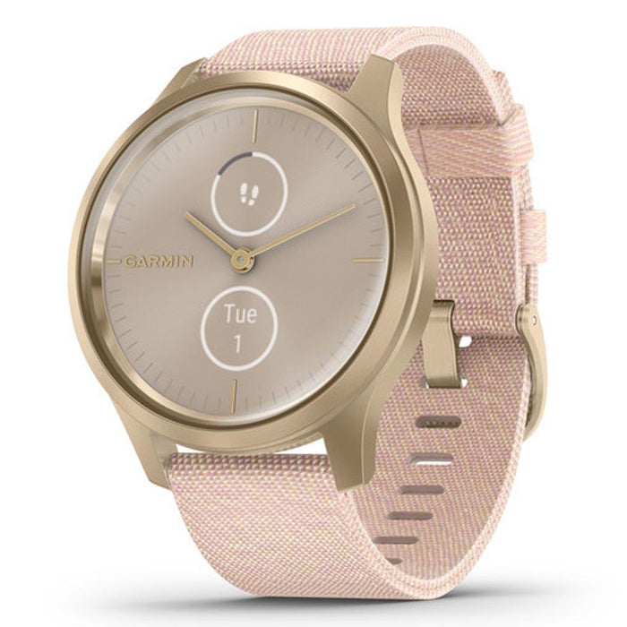 Garmin vívomove Unisex Woven Nylon Band Light Pink Quartz Dial Hybrid Watch