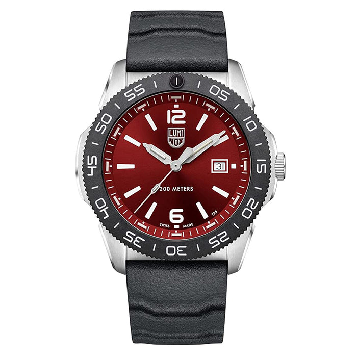 LUMINOX Mens Red Dial Black Rubber Band Watches | WatchCo.com