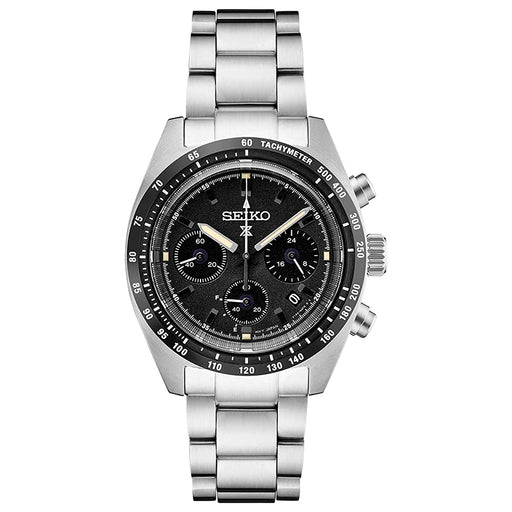 Seiko Men's Black Dial Silver Stainless Steel Watches | WatchCo.com