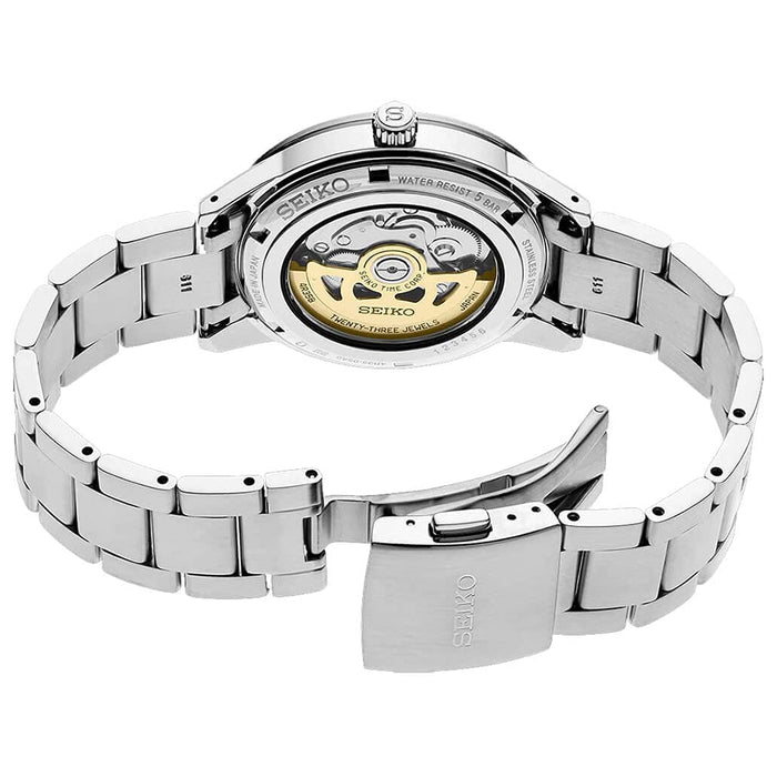 Seiko Men's Cream Dial Silver Band Stainless Watches | WatchCo.com
