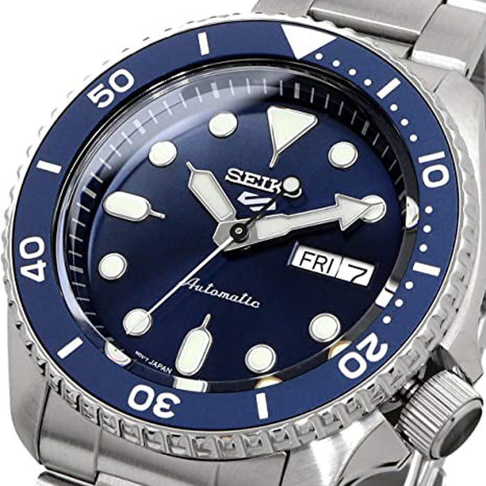 Seiko Mens Silver Blue Dial Automatic Watches | WatchCo.com