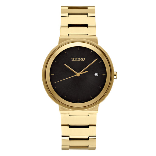 Seiko Men's Black Sunray Dial Stainless Watches | WatchCo.com