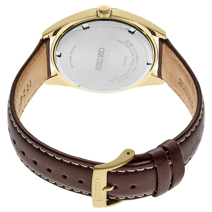 Seiko Men's Brown Dial Leather Quartz Watches | WatchCo.com