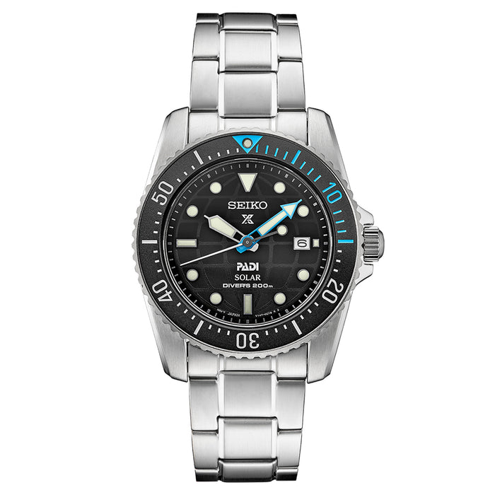 Seiko Men's Prospex Black Dial Silver Watches | WatchCo.com