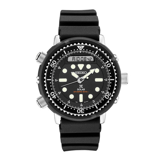Seiko Prospex Mens Black Silicone Black Watches | WatchCo.com
