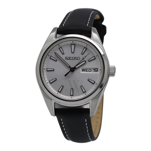 Seiko Women's Silver-tone Dial Black Watches | WatchCo.com
