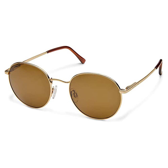 Suncloud Unisex Gold Frame Brown Lens Polarized Sunglasses | WatchCo.com